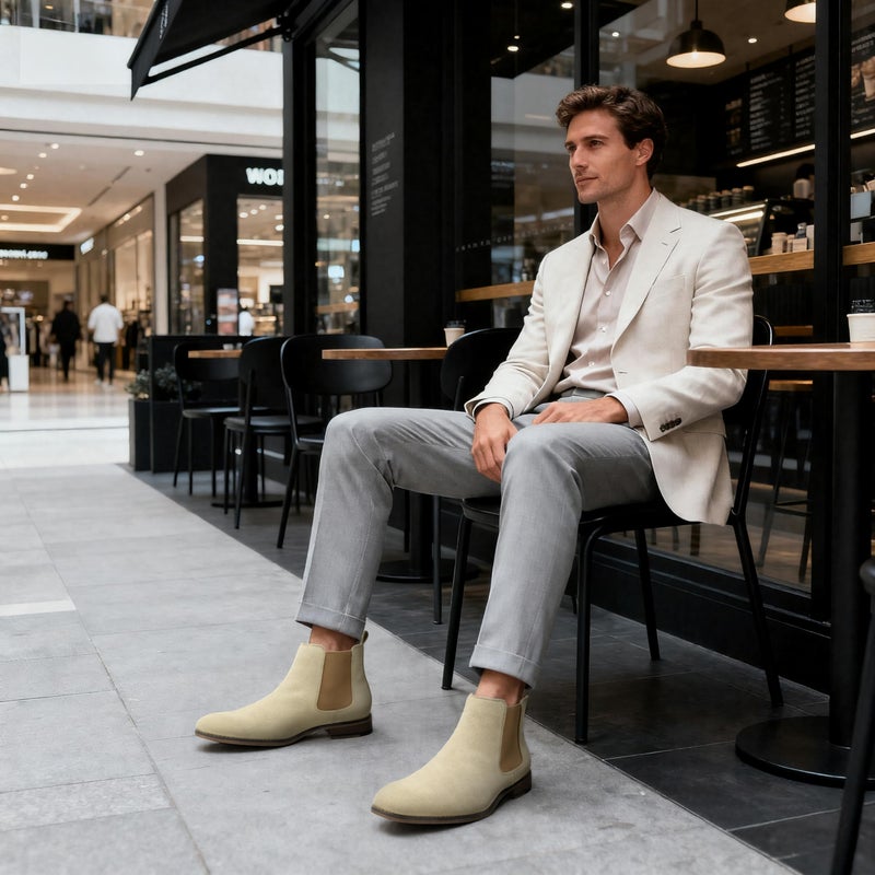 Cestfini Chelsea Boots Men Classic Elastic Dress Boots Casual Men's Leather Chelsea Ankle Boots - Image 5